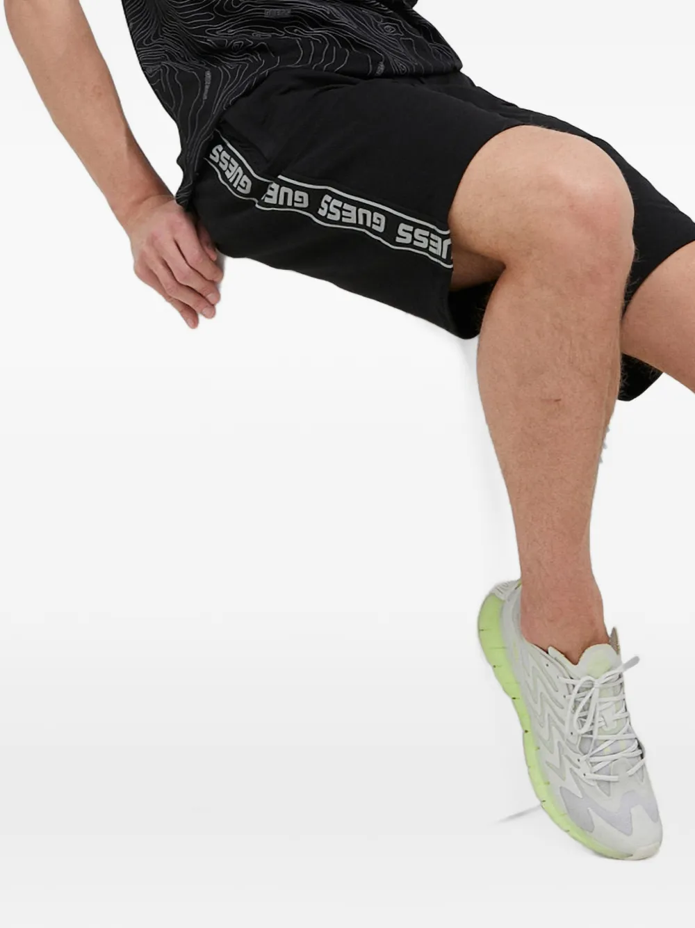 GUESS USA Shorts met logoband Zwart