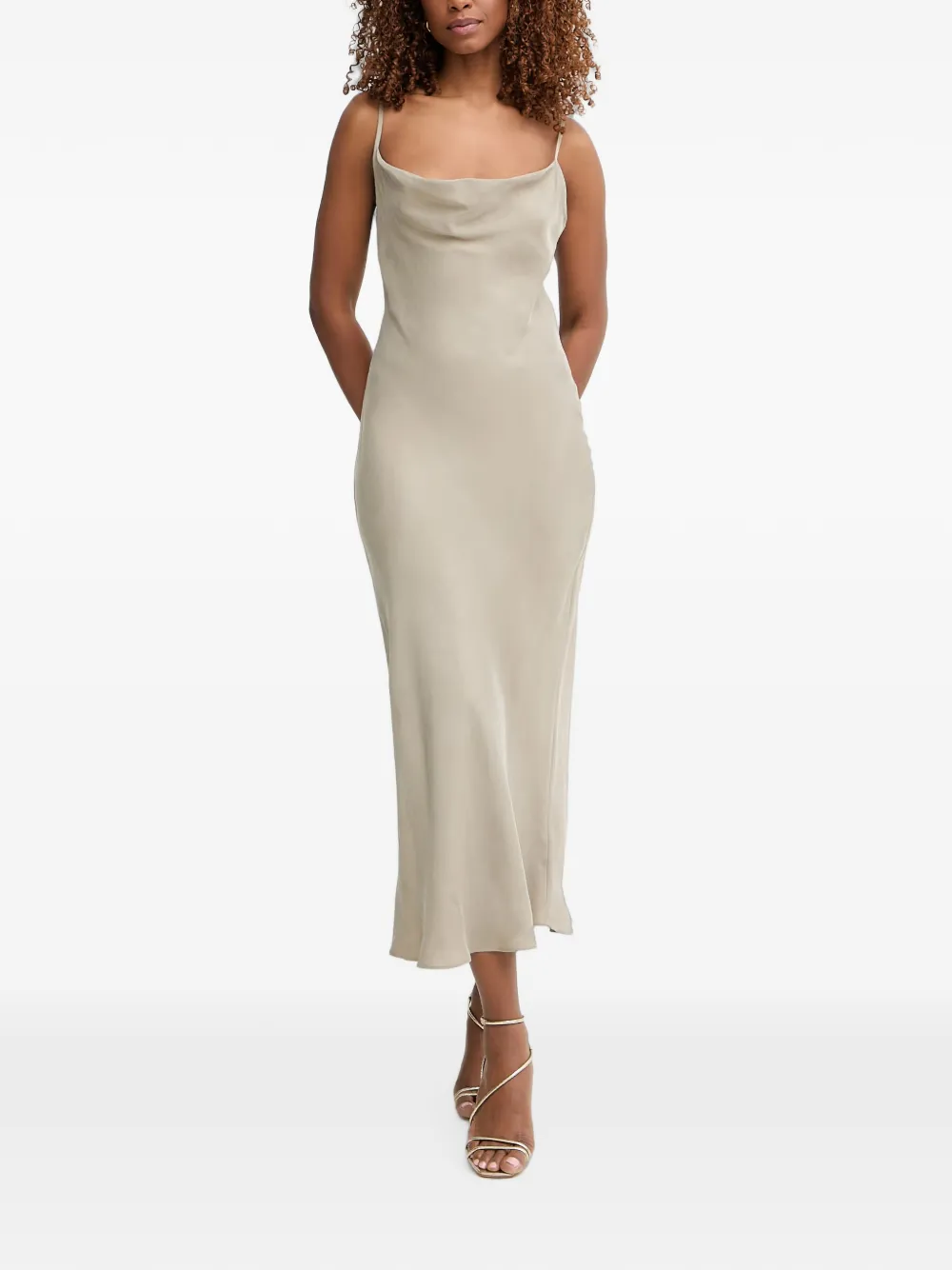 GUESS USA satin-finish midi dress - Toni neutri