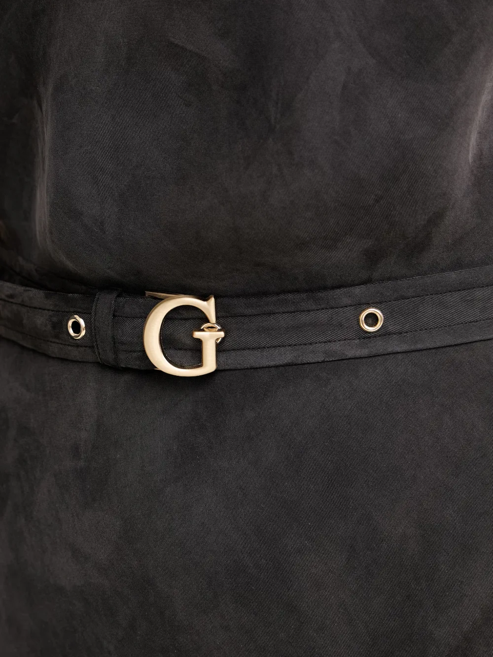GUESS USA Midi-jurk met kapmouwen en ceintuur Zwart