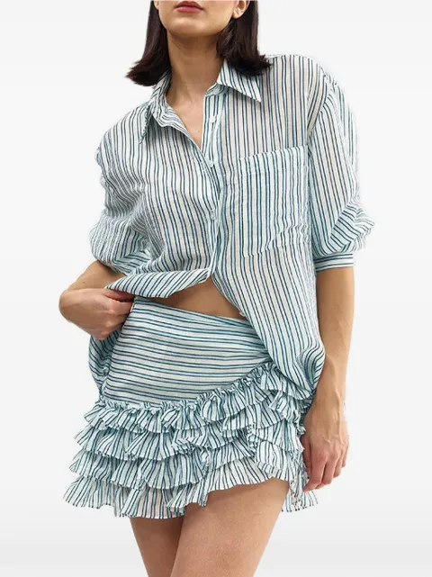 Aston Studio Noah ruffled striped mini skirt
