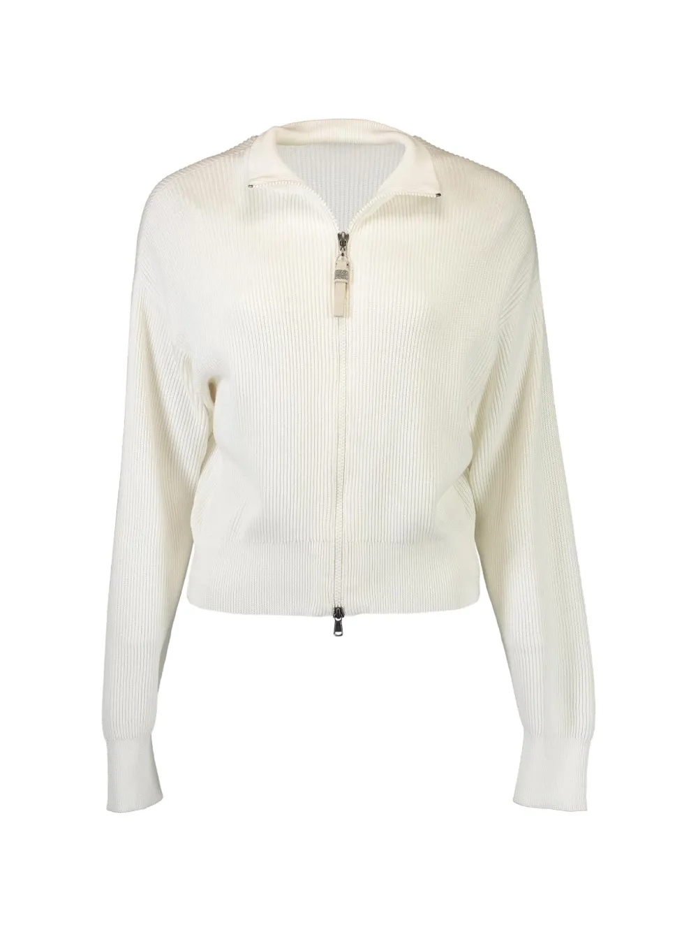Brunello Cucinelli Cardigan a coste con zip - Toni neutri