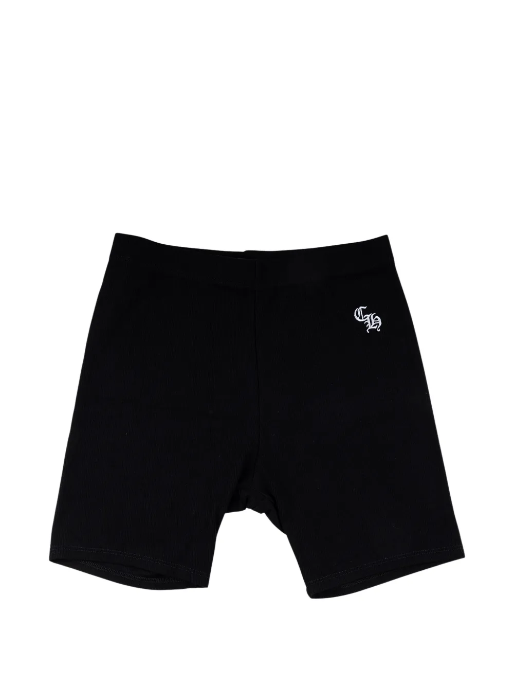 Chrome Hearts logo-embroidered ribbed biker shorts - Black