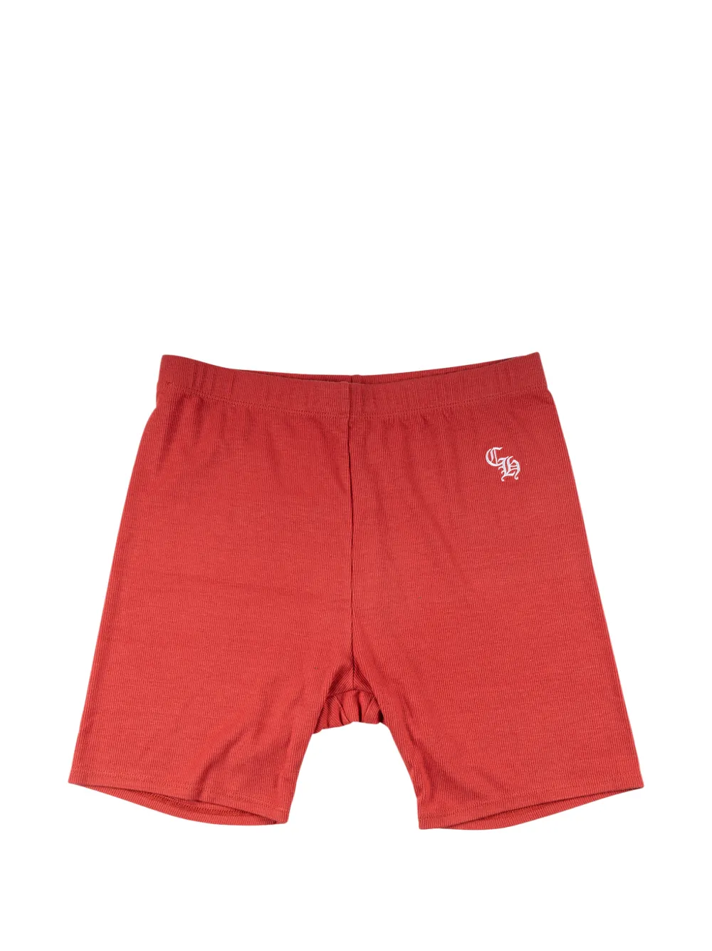 Chrome Hearts ribbed logo-embroidered biker shorts - Rosso
