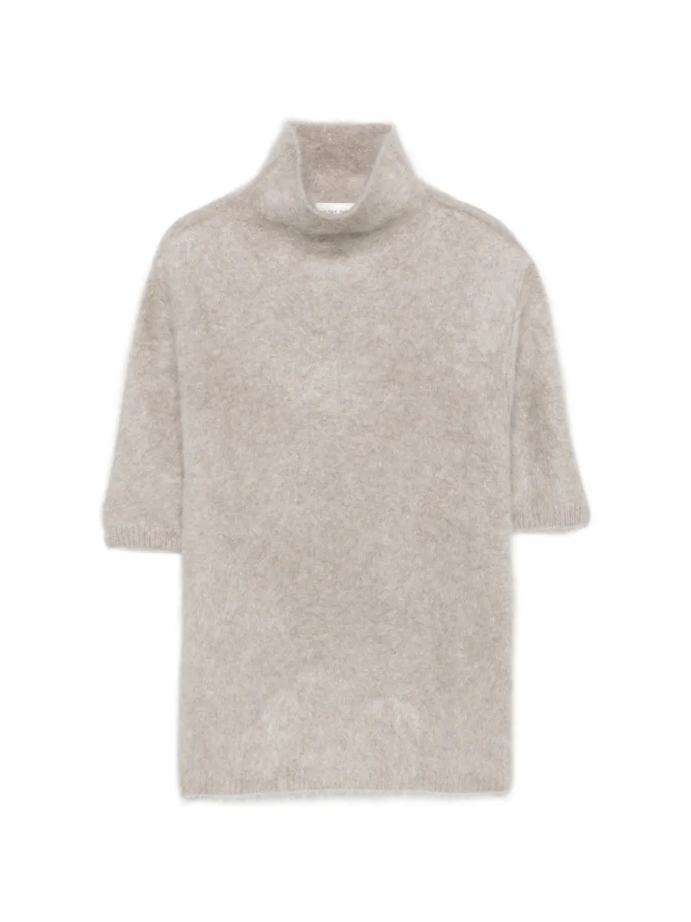 Soft Goat short-sleeve roll-neck sweater - Grigio