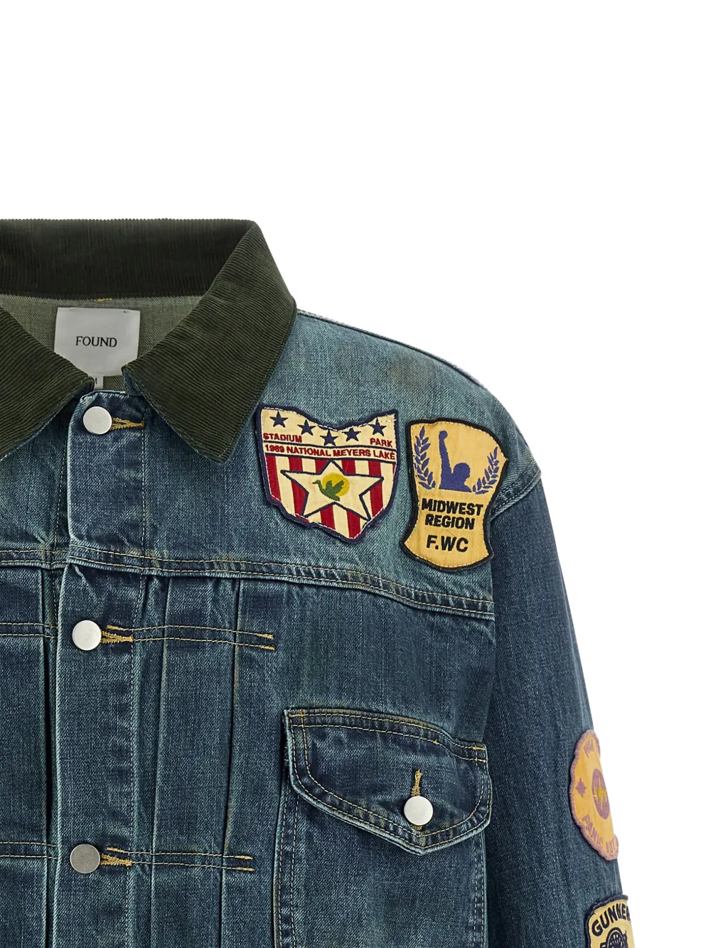  Found Chaqueta Vaquera Con Diseño Patchwork - Azul 