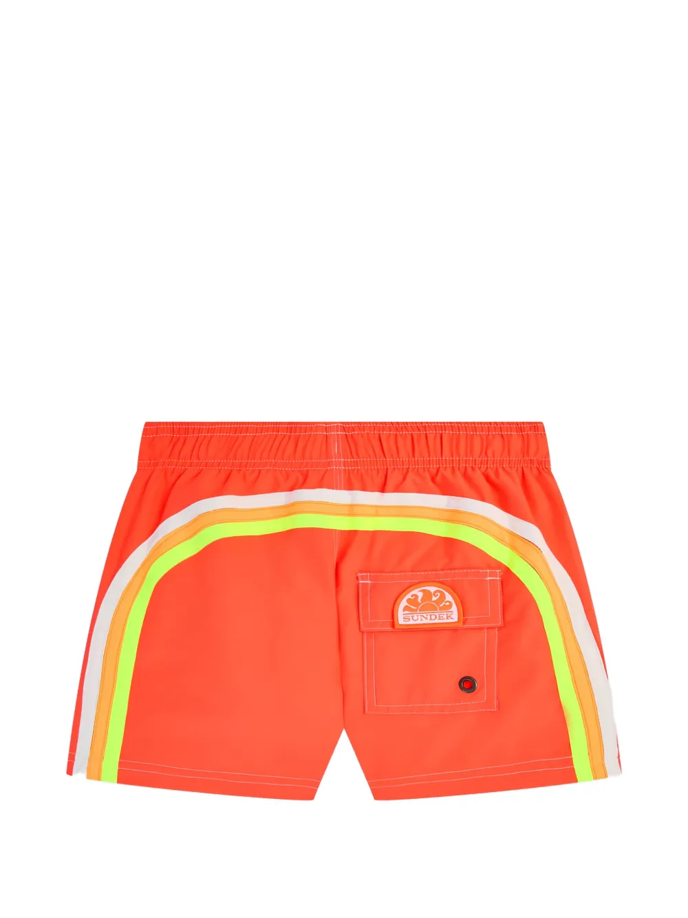Sundek Zwembroek met logopatch en regenboogstreep Oranje