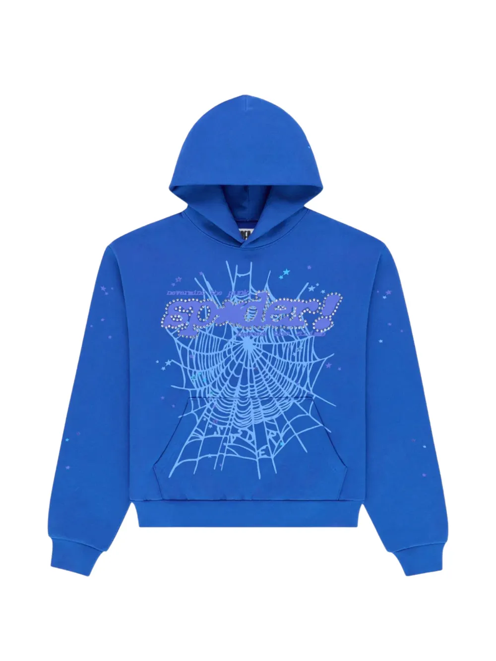 SP5DER Punk V2 rhinestone-embellished hoodie - Blue