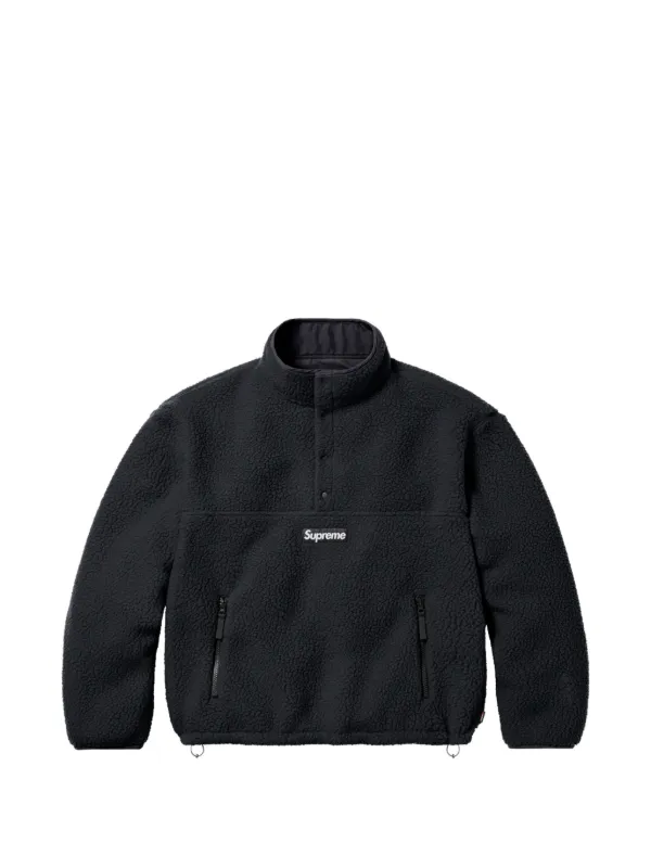 Supreme logo-patch reversible-style Jacket | Black | FARFETCH
