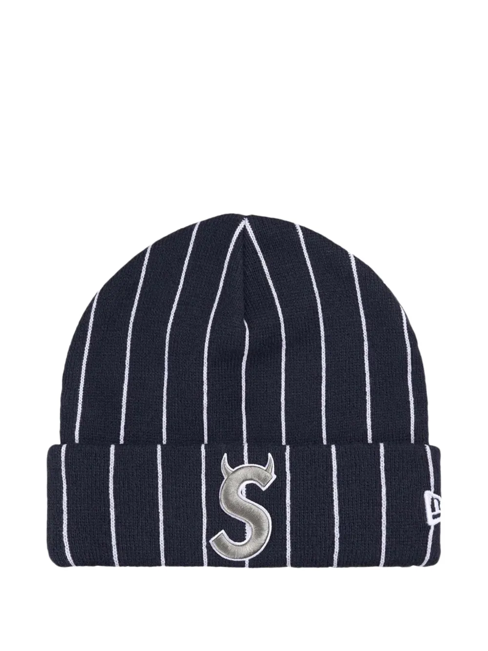 Supreme New Era Devil S pinstripe beanie hat - Blu