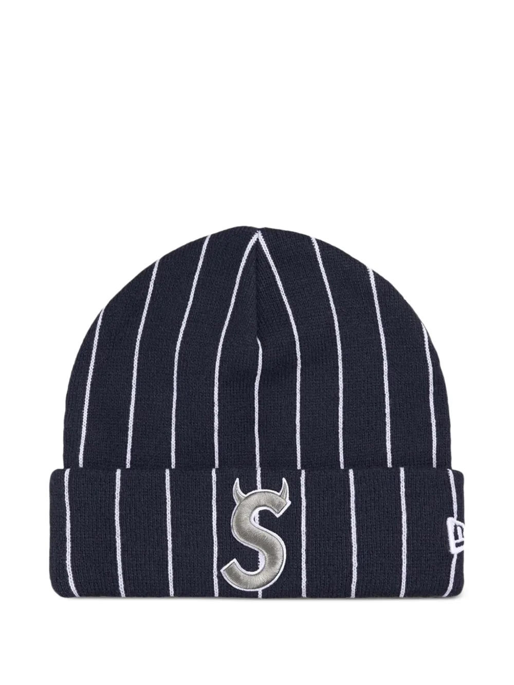 Supreme New Era Devil S pinstripe beanie hat - Blu