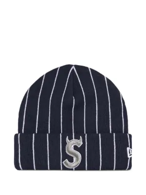 Supreme x New Era Devil S logo-embroidered Beanie Hat | Blue