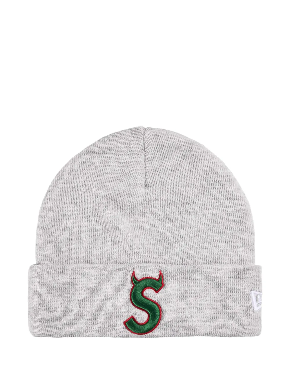 Supreme New Era Devil S logo beanie hat - Grigio