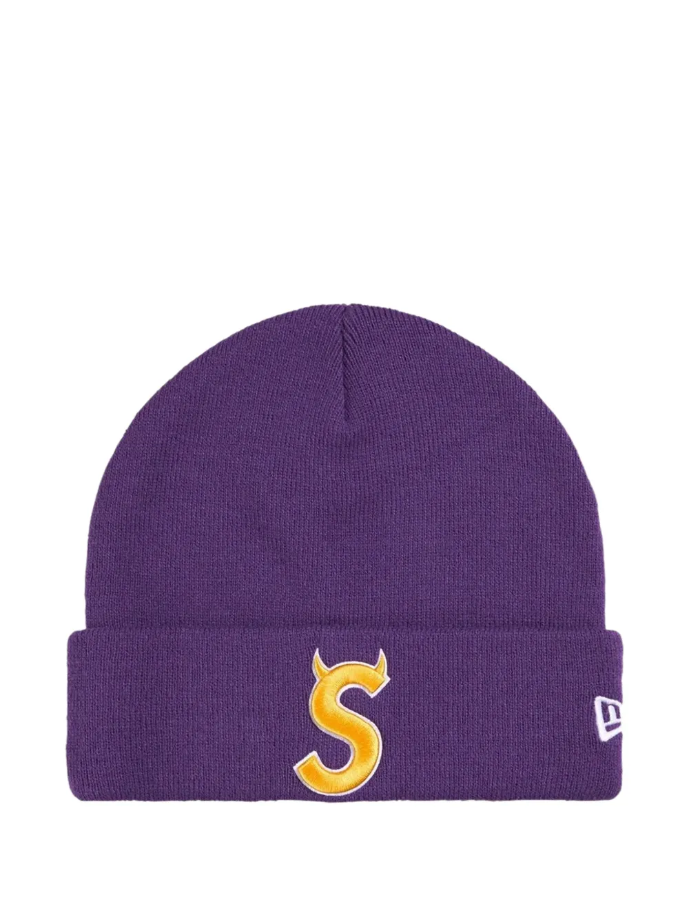 Supreme New Era Devil S logo beanie hat - Viola