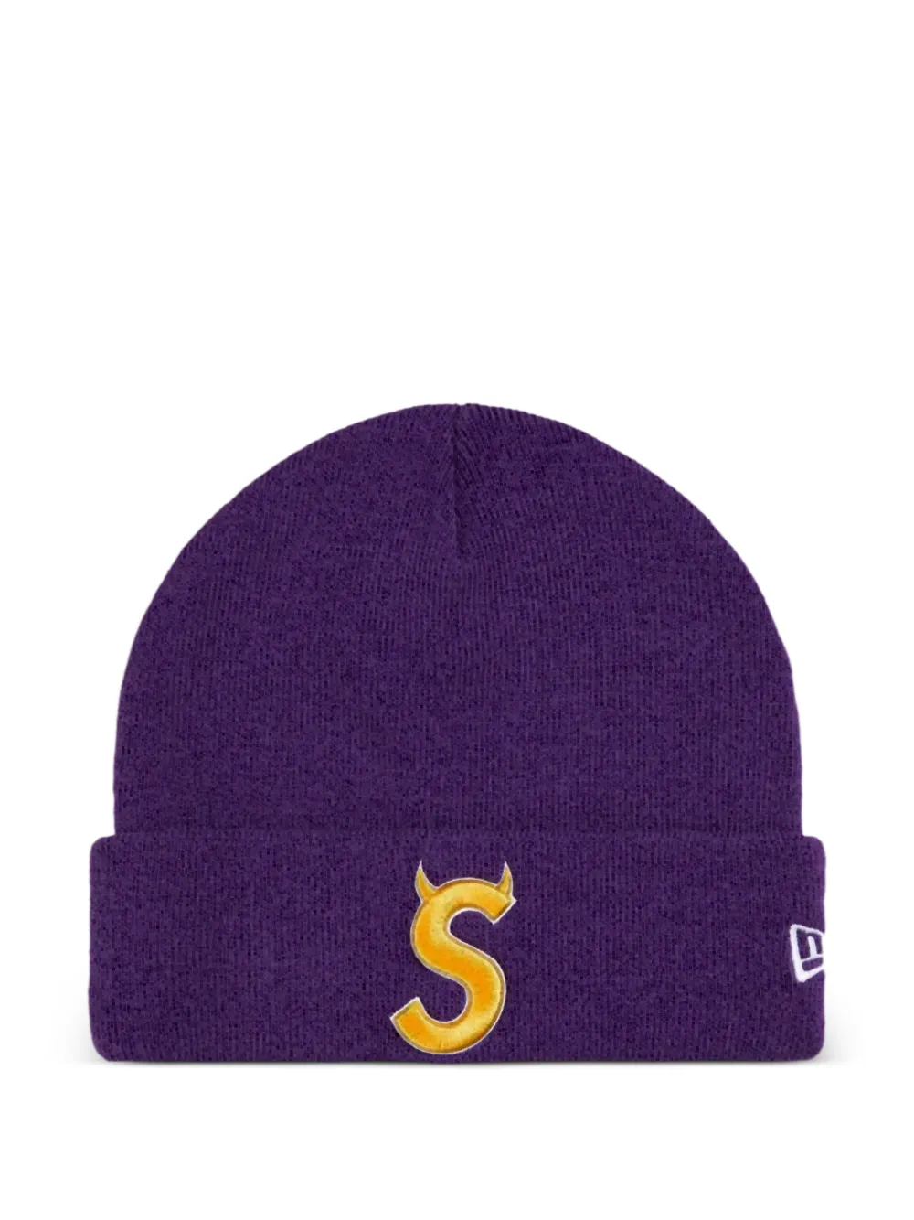 Supreme New Era Devil S logo beanie hat - Viola