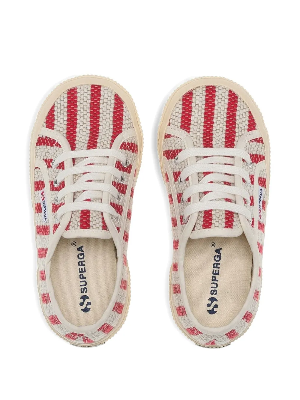 Superga Kids 2750 gestreepte sneakers Rood