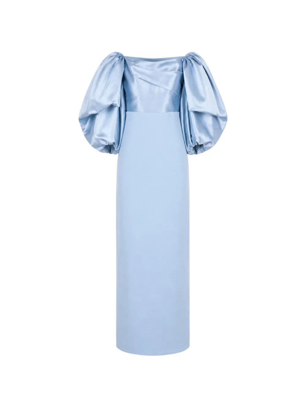 Solace London Floris off-shoulder puff-sleeve maxi dress - Blu
