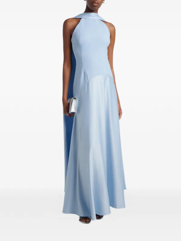 cece maxi dress SOLACE London in Alabaster 97% Polyester / 3% Elastane SIZING CeCe V Neck Tie Sleeve