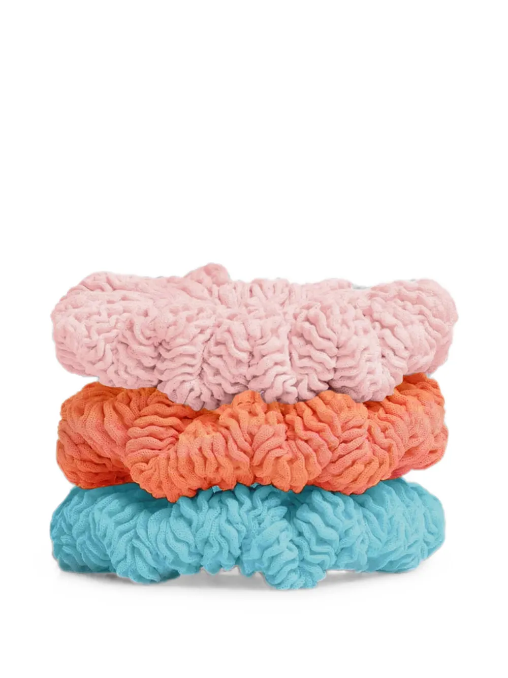 Hunza G Kids crinkle-effect scrunchies (set of three) - Rosa