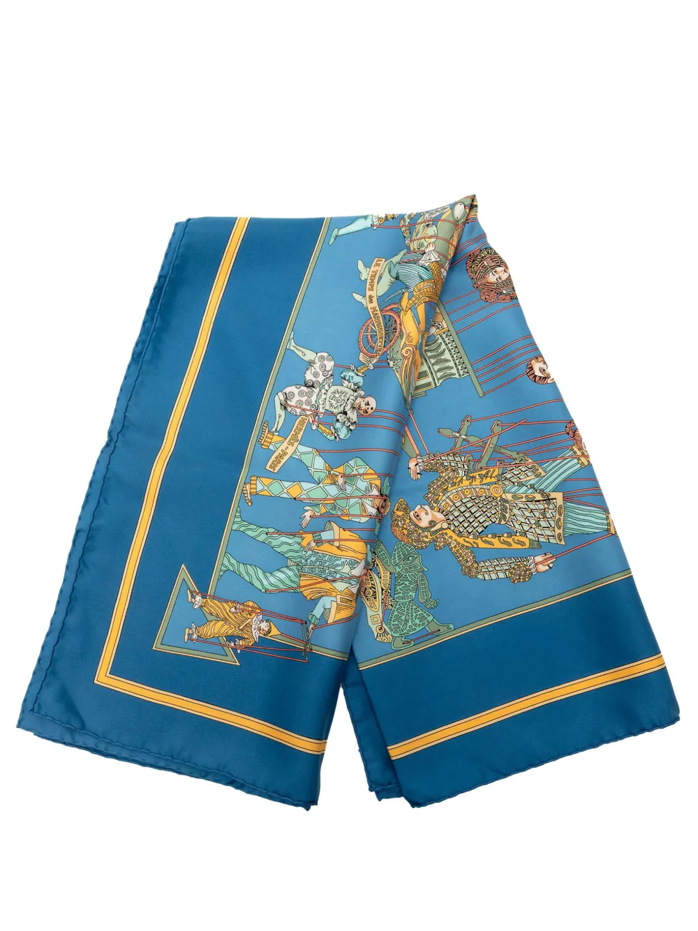Hermès Pre-Owned 20th Century Le Temps des Marionnettes Silk Scarf 90 scarves - Blu