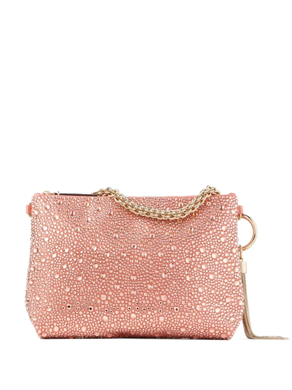 Jimmy Choo Callie crystal-embellished clutch bag - Rosa