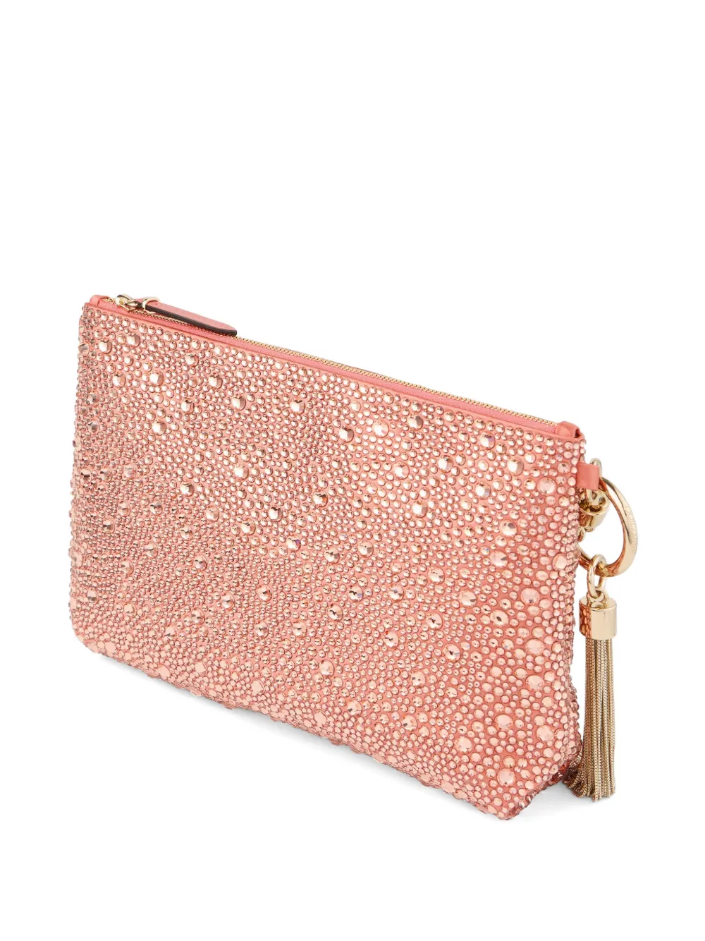 Jimmy Choo Callie satijnen clutch met degradé kristallen Roze