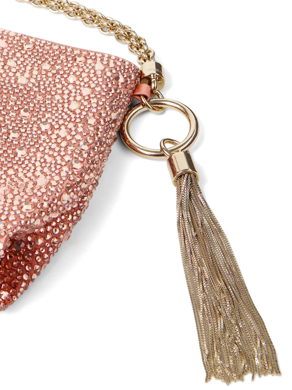 Jimmy Choo Callie satijnen clutch met degradé kristallen Roze