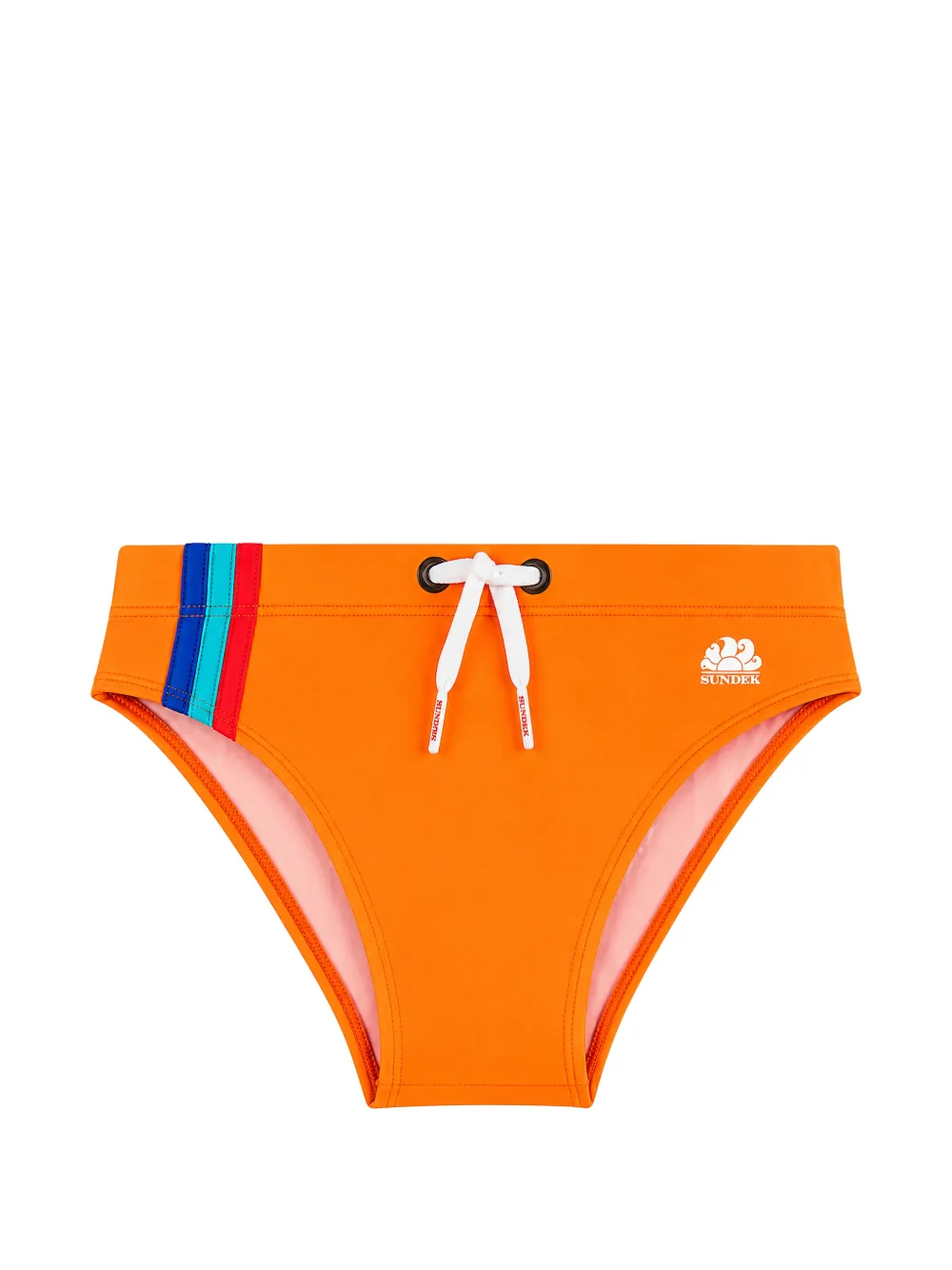Sundek stripe-detail drawstring swim briefs - Orange