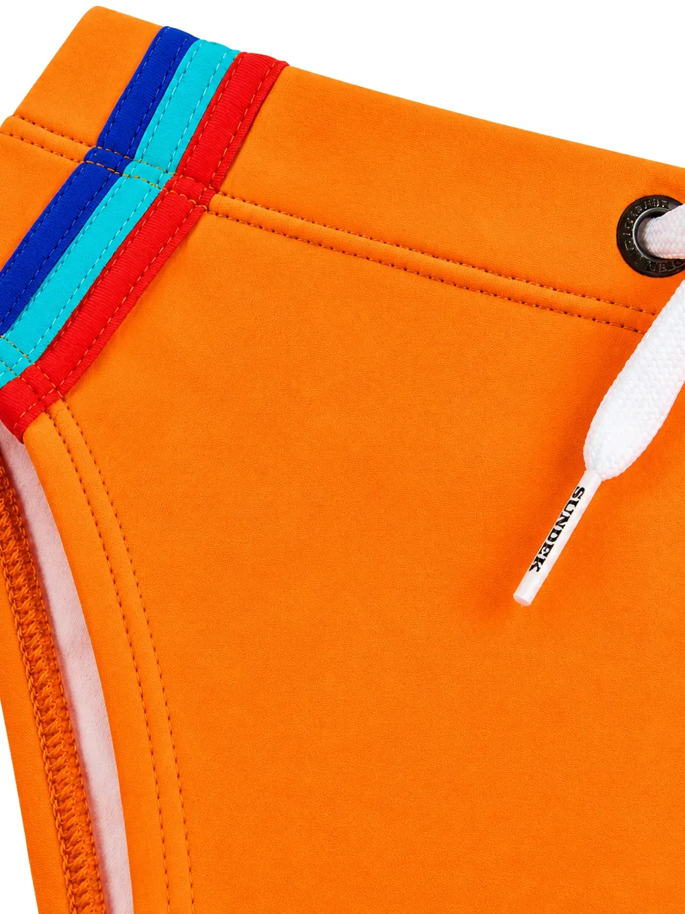 Sundek Zwembroek met trekkoord en streepdetail Oranje