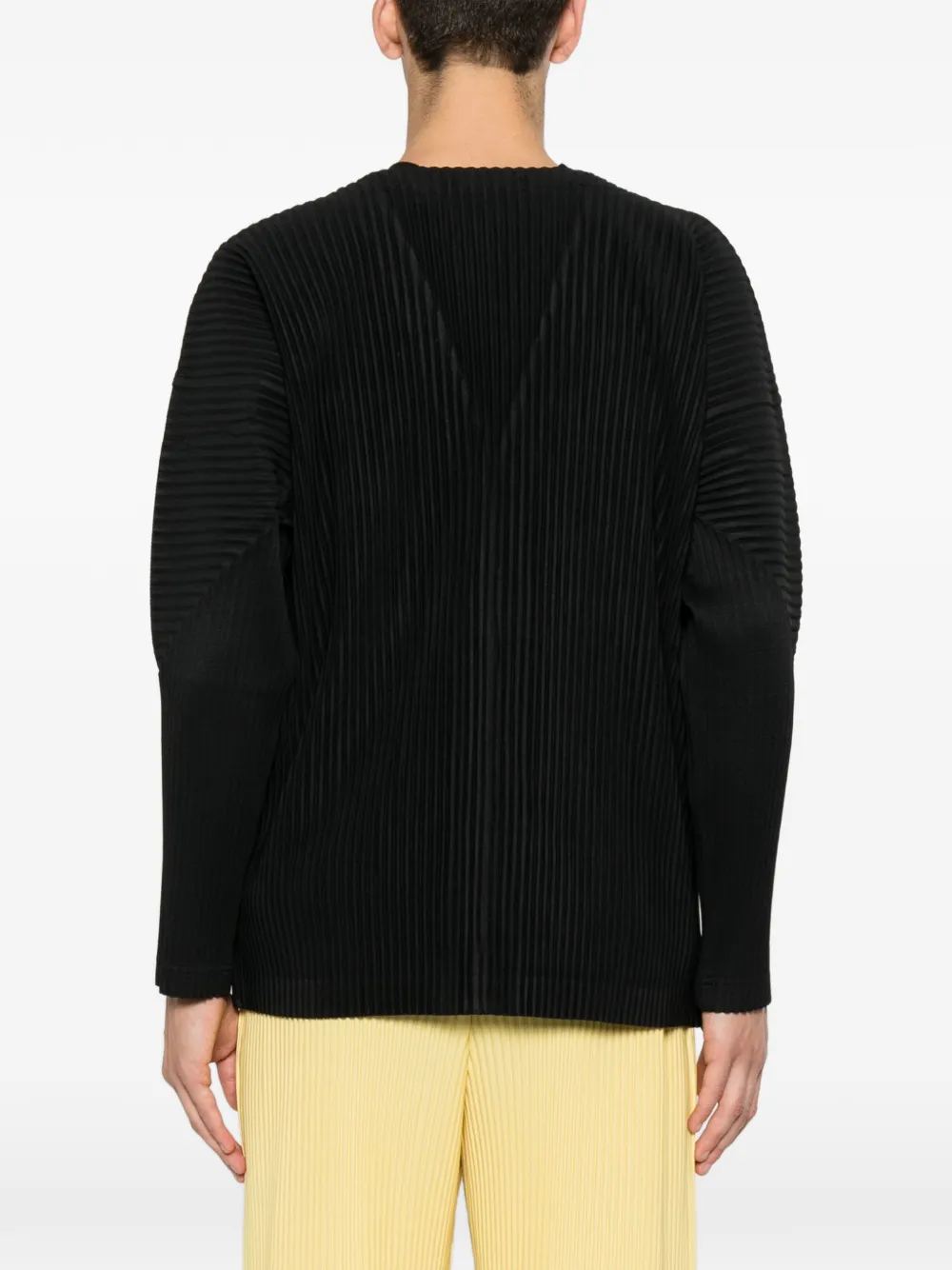 Homme Plissé Issey Miyake Jack met V-hals Zwart