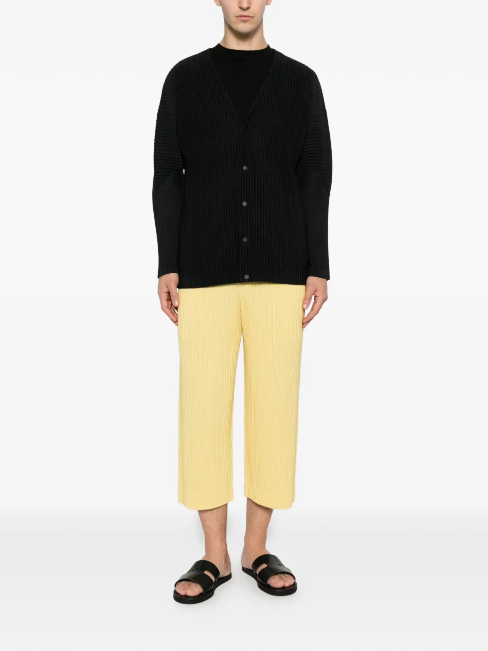 Homme Plissé Issey Miyake Jack met V-hals Zwart