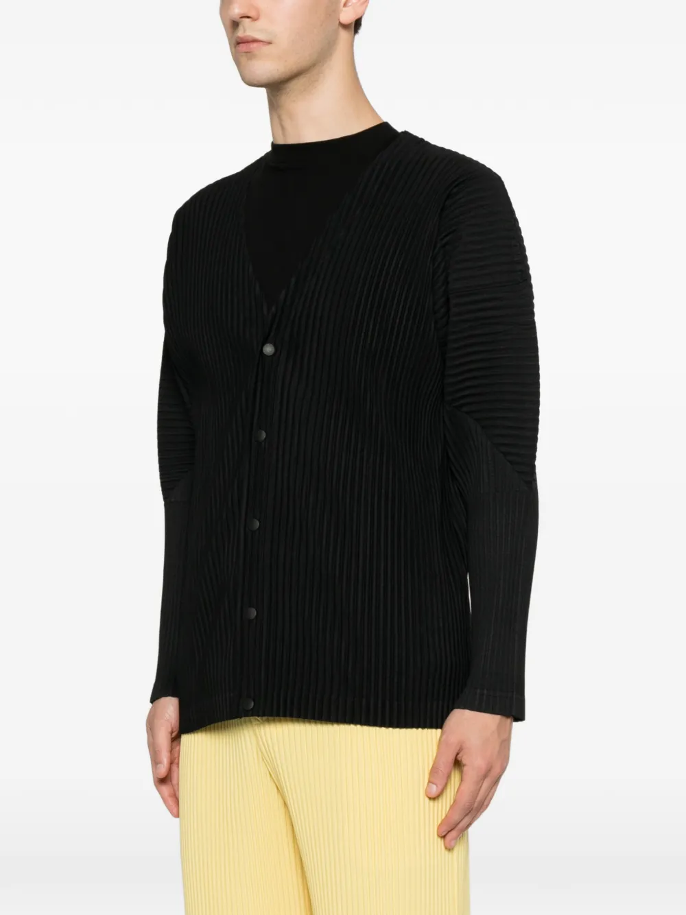 Homme Plissé Issey Miyake Jack met V-hals Zwart
