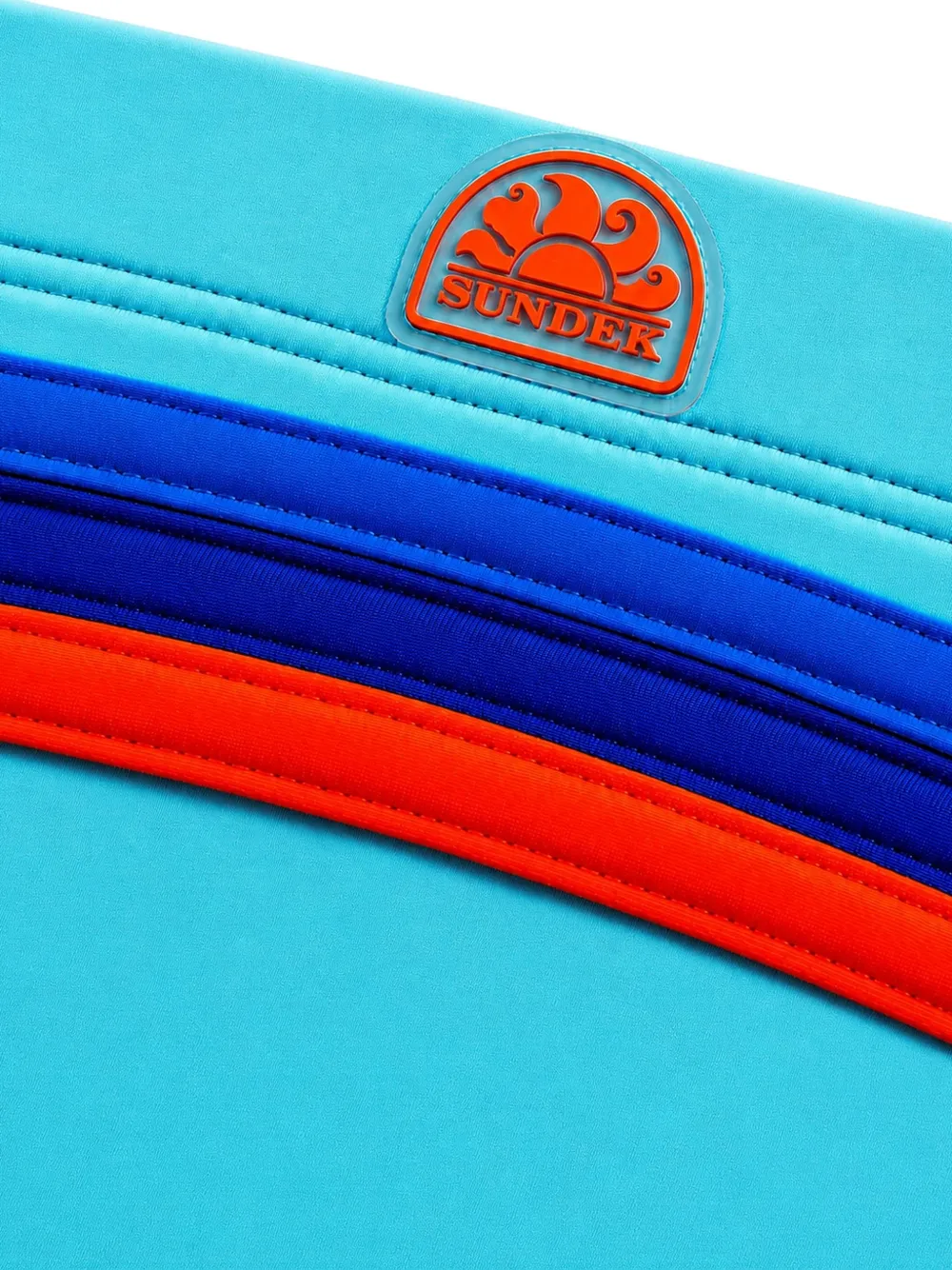 Sundek Zwembroek met trekkoord en regenboogstreep Blauw