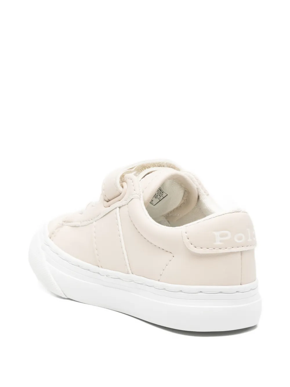 POLO RALPH LAUREN KIDS Ryley touch-strap leather sneakers Beige