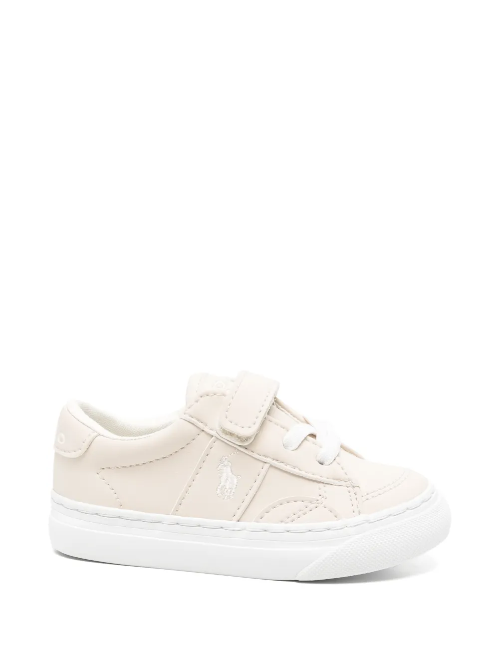 POLO RALPH LAUREN KIDS Ryley touch-strap leather sneakers - Toni neutri