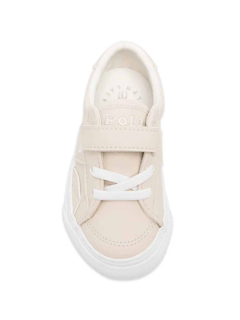 POLO RALPH LAUREN KIDS Ryley touch-strap leather sneakers Beige