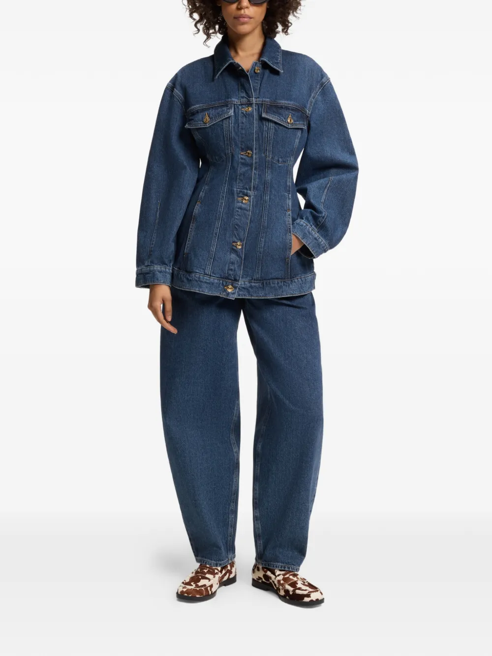 HUGO Denim jack Blauw