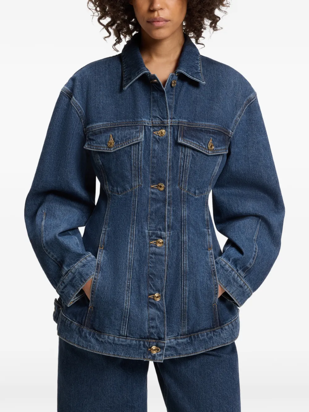 HUGO Denim jack Blauw