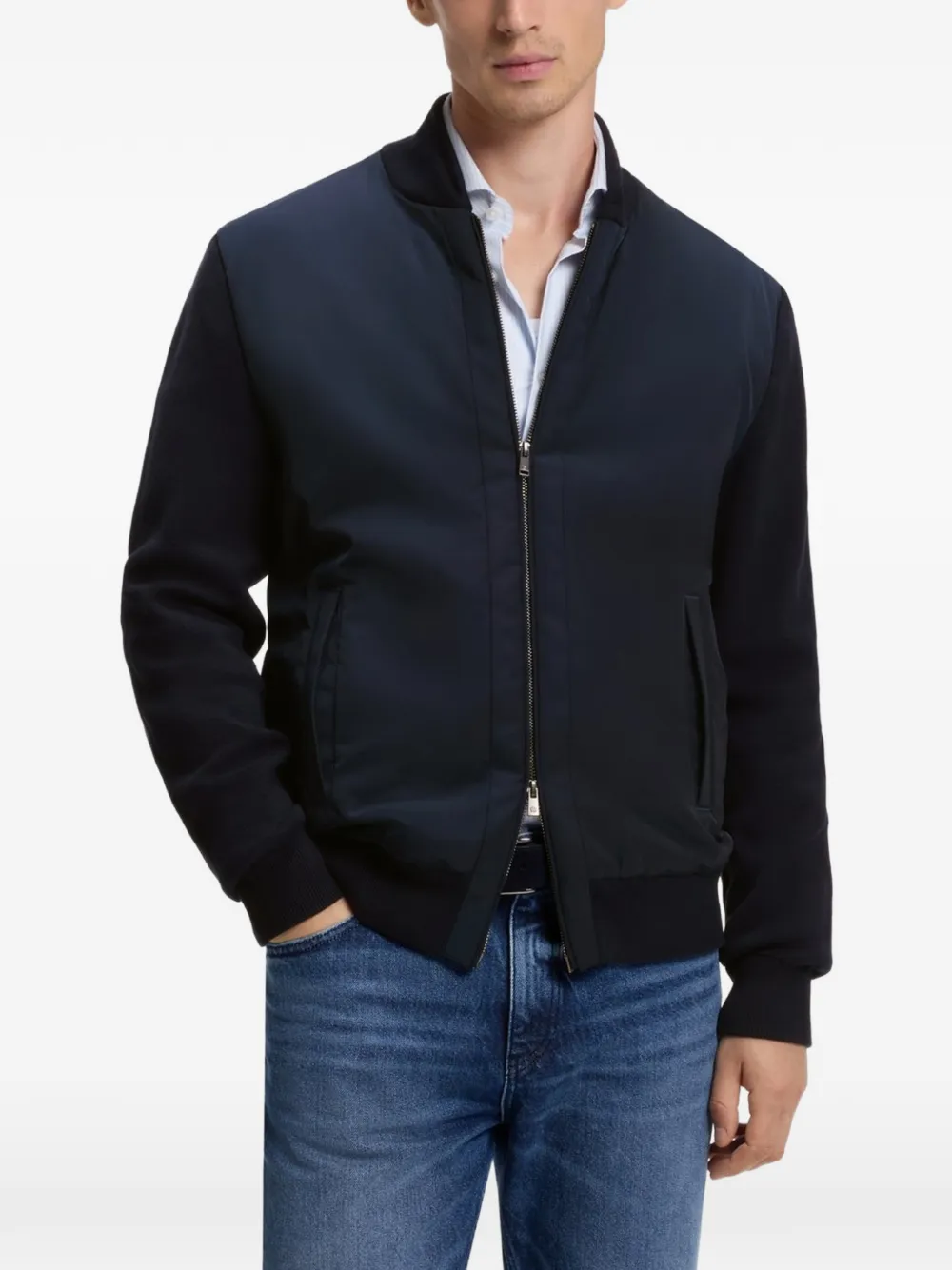 BOSS Bomberjack met rits Blauw
