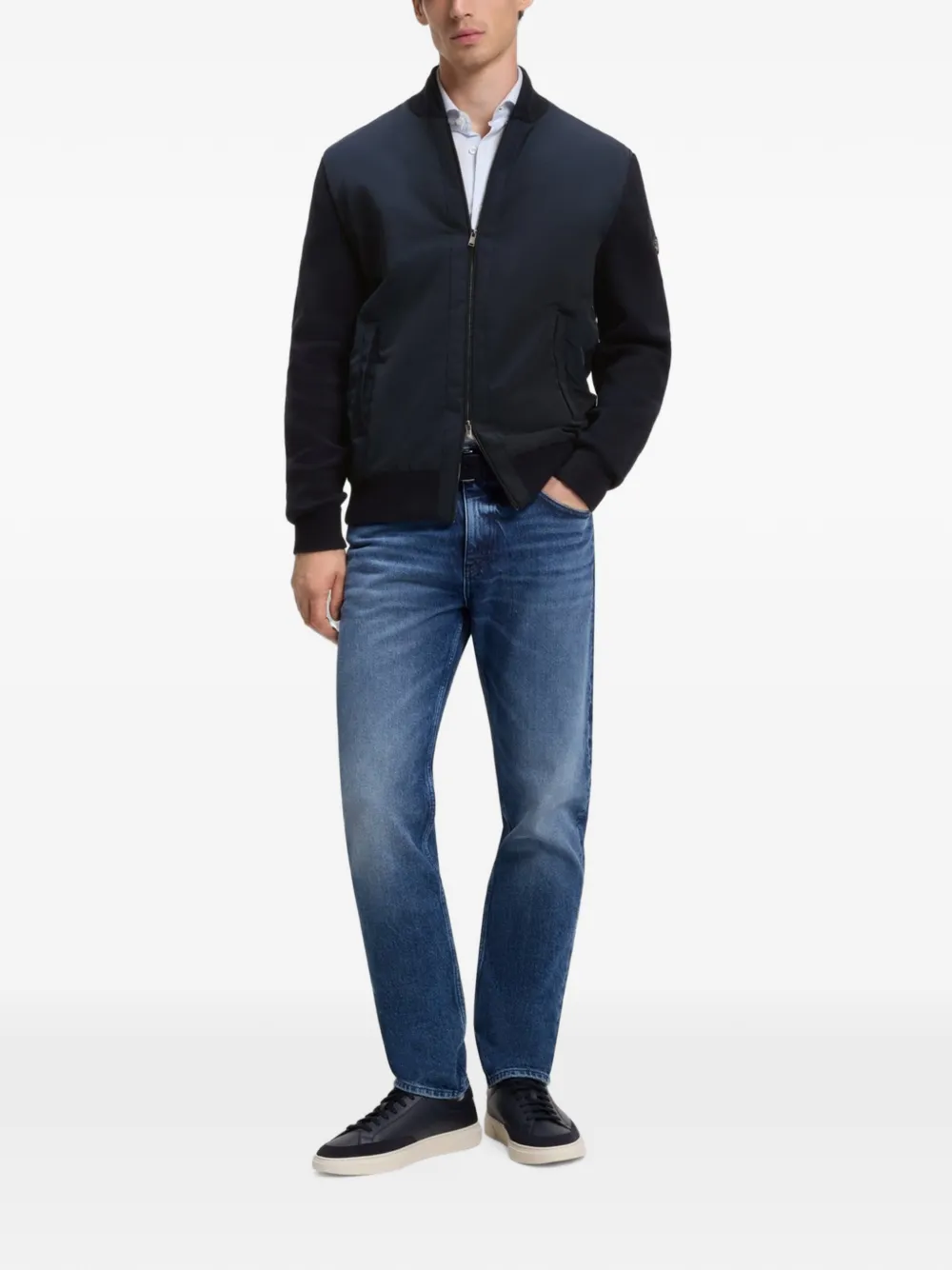 BOSS Bomberjack met rits Blauw