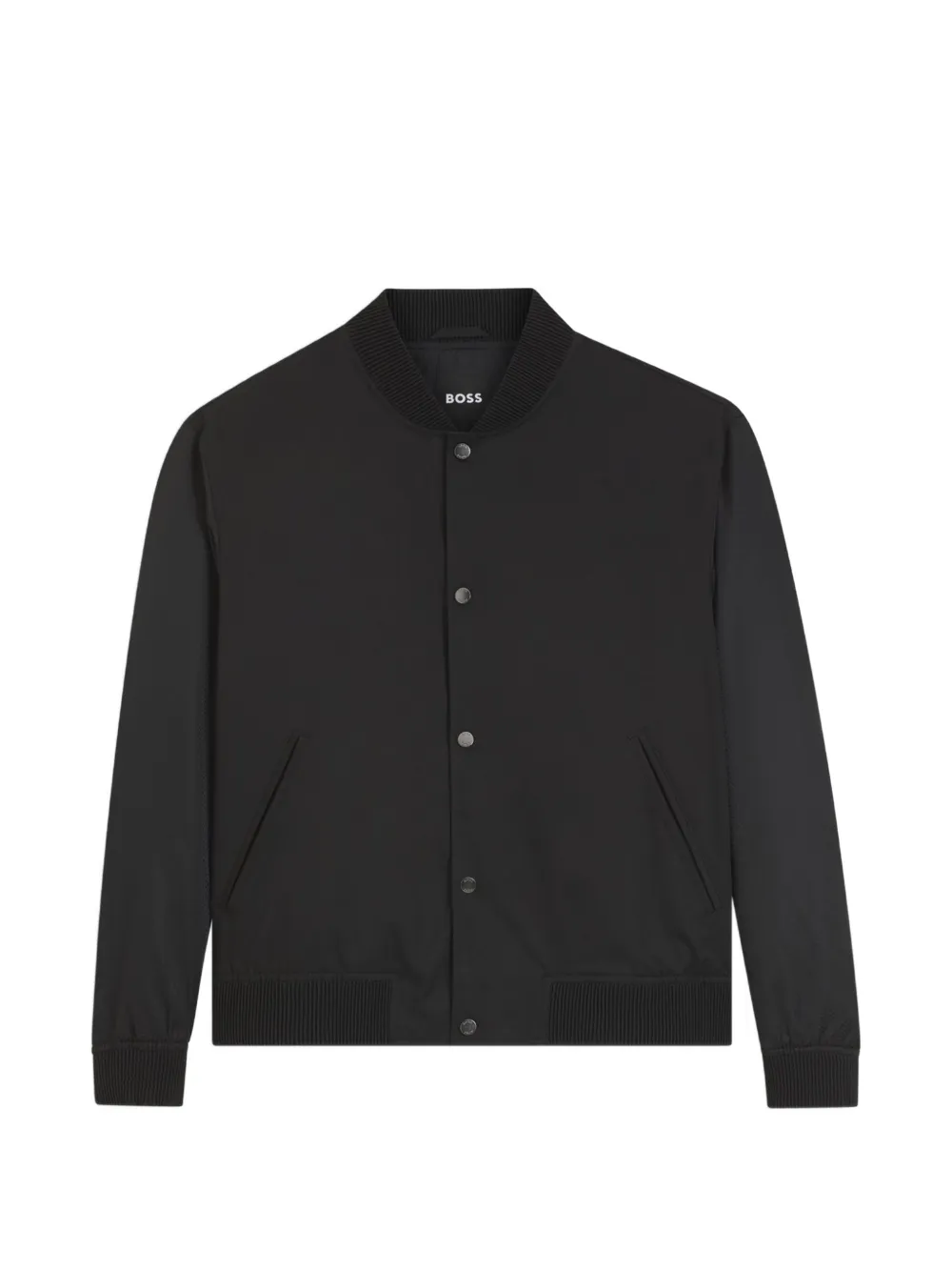 BOSS water-repellent jacket with monogram-pattern sleeves