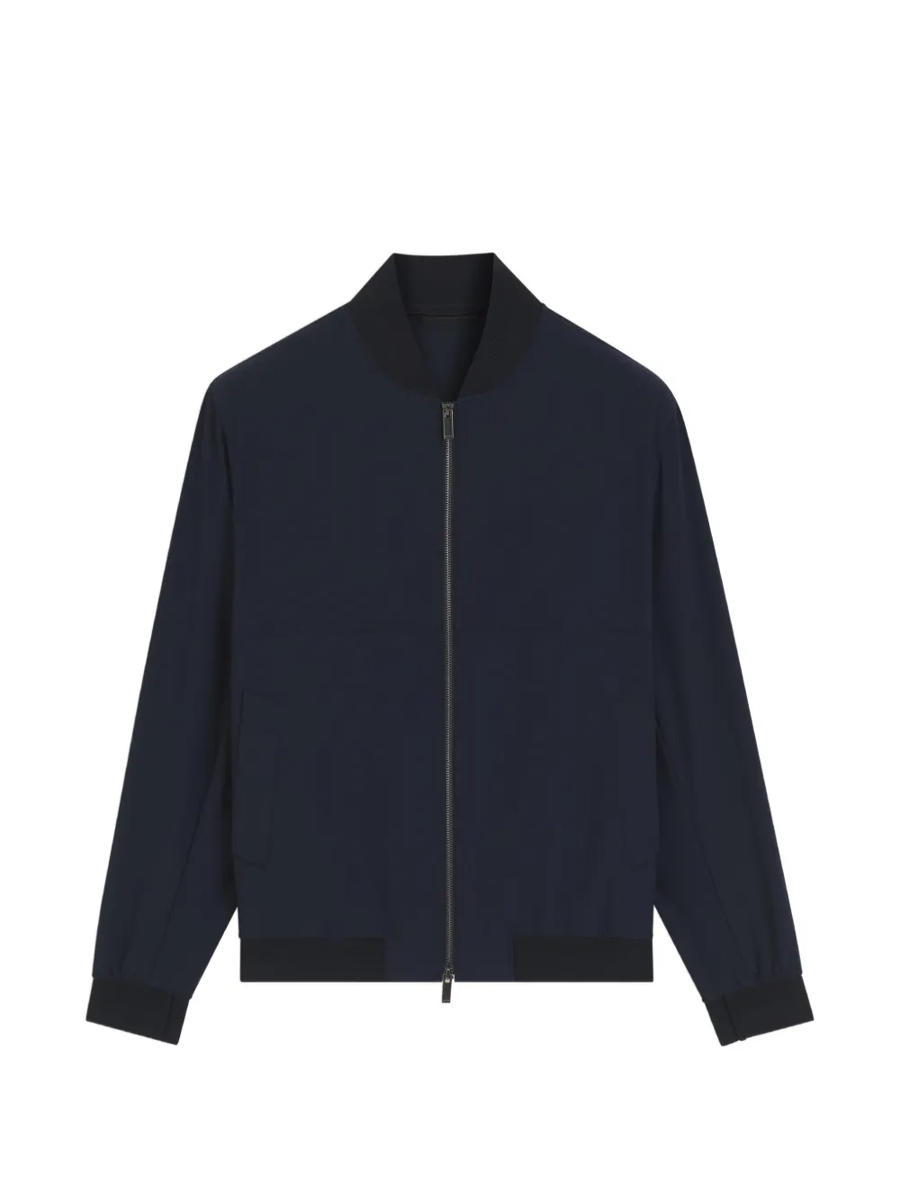 BOSS slim-fit jacket in micro-patterned stretch fabric - Blu