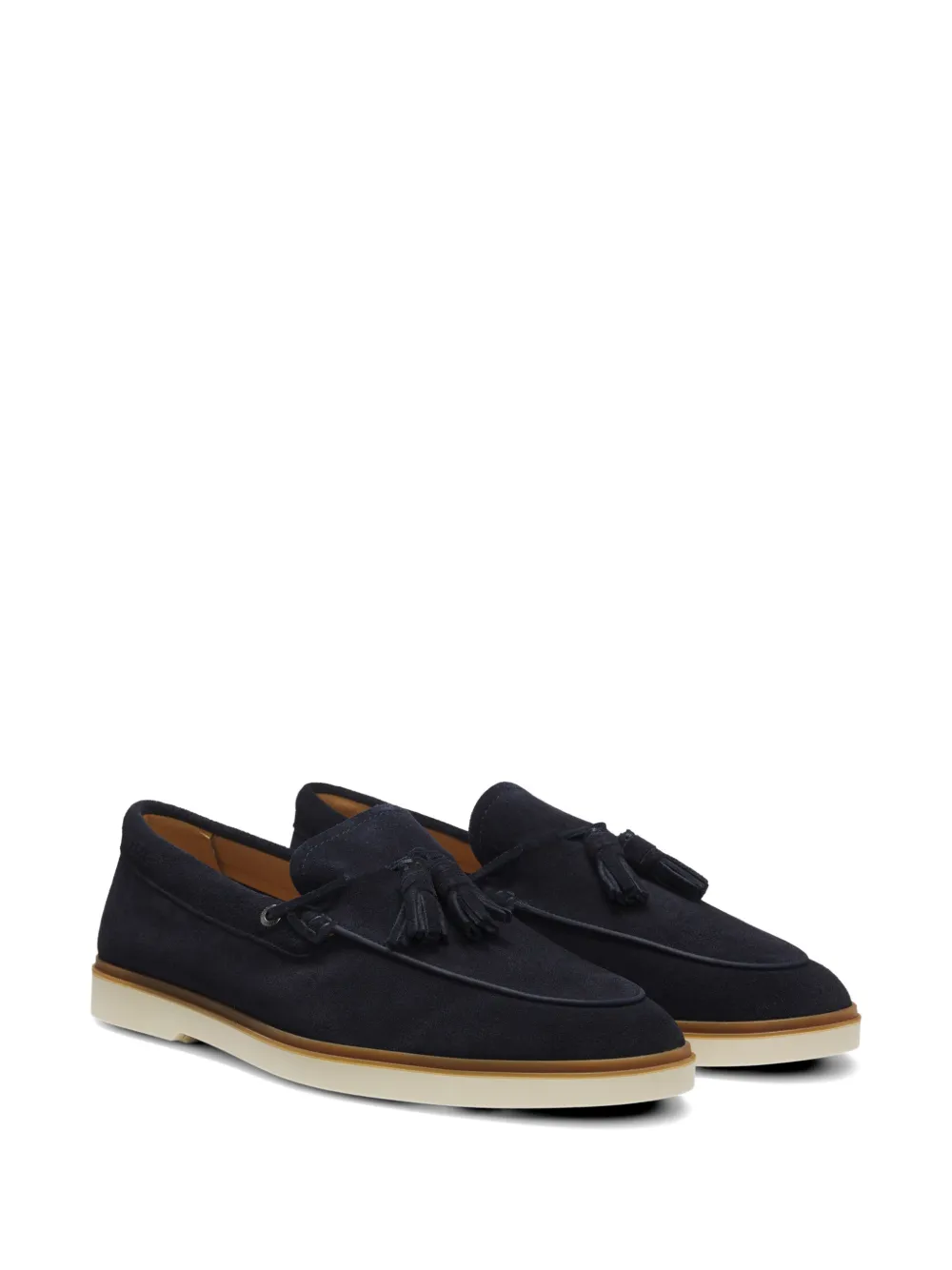 BOSS Suède loafers Blauw