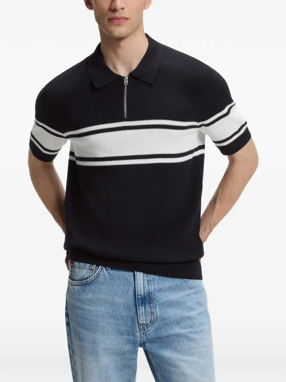HUGO Gestreept poloshirt Blauw