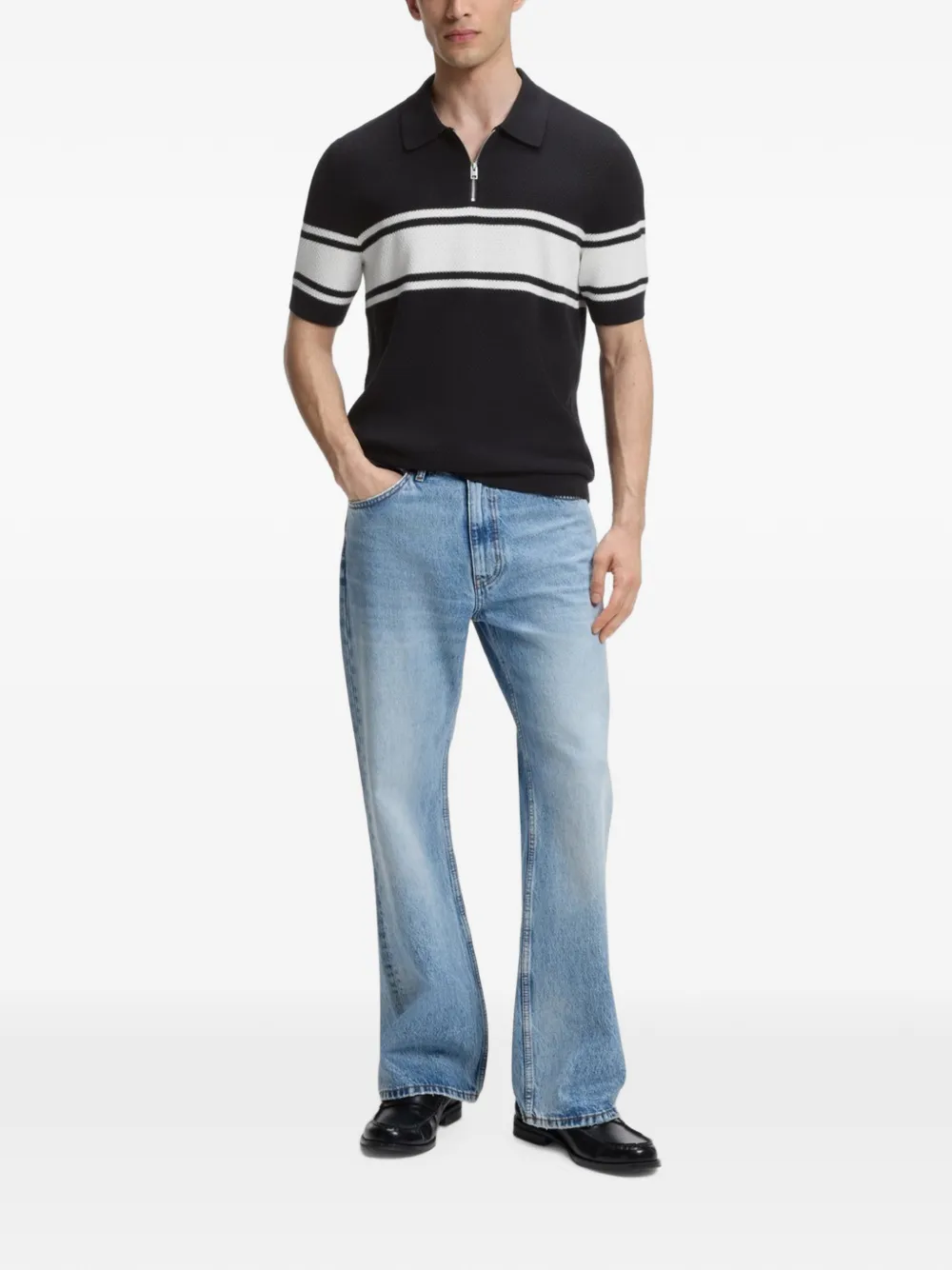 HUGO Gestreept poloshirt Blauw