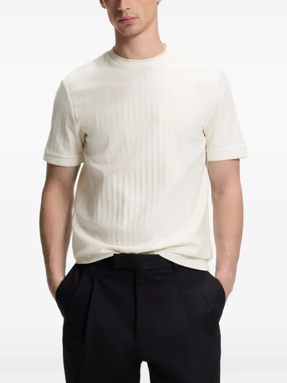 BOSS Katoenen T-shirt Grijs