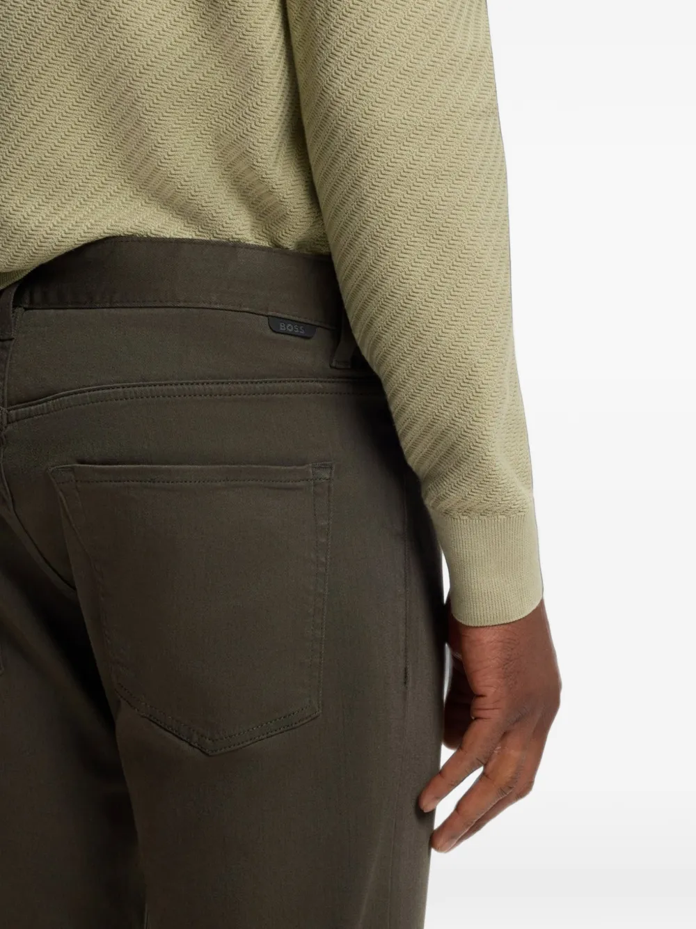 BOSS Delaware slim-fit broek Groen