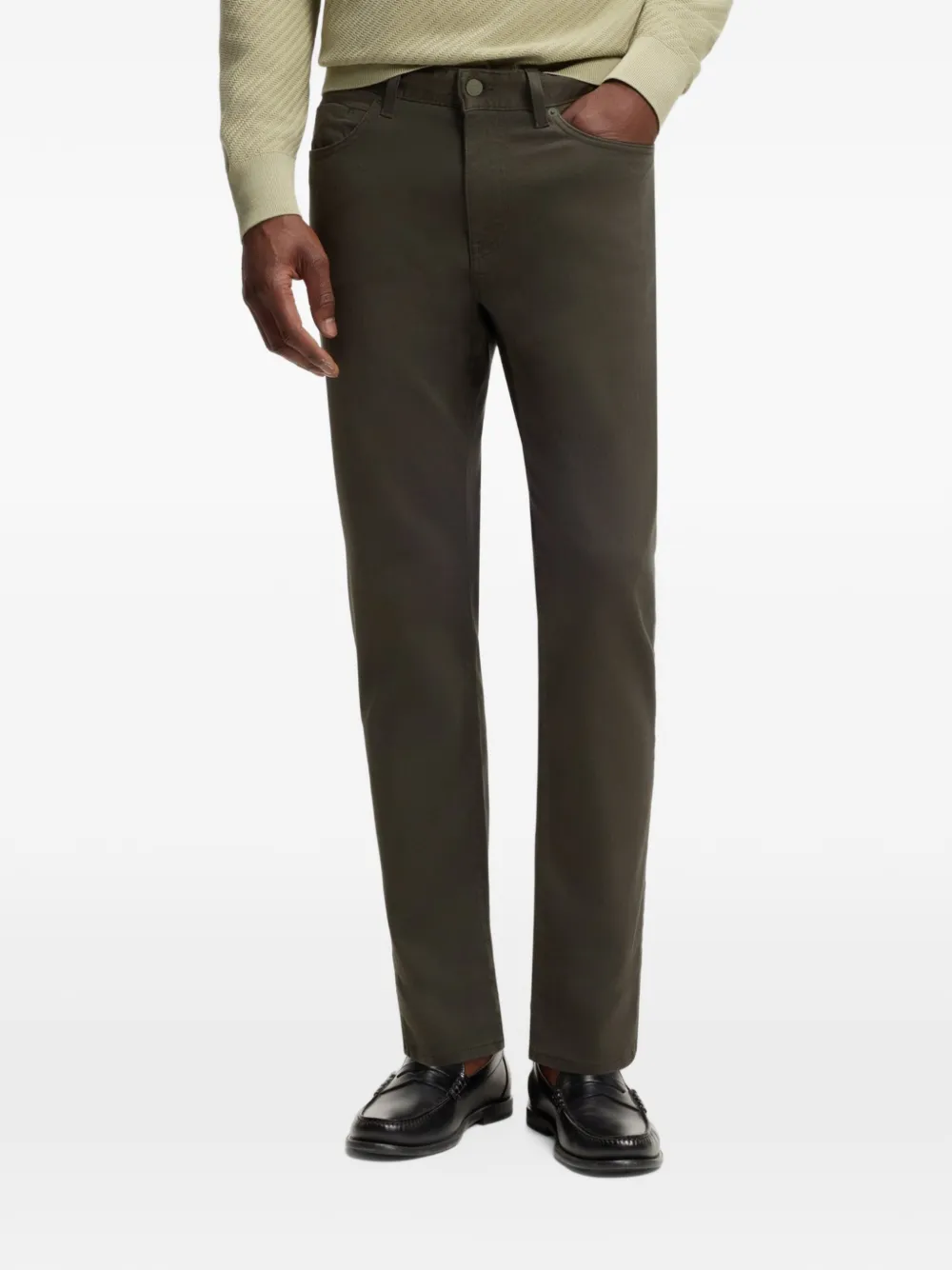 BOSS Delaware slim-fit broek Groen