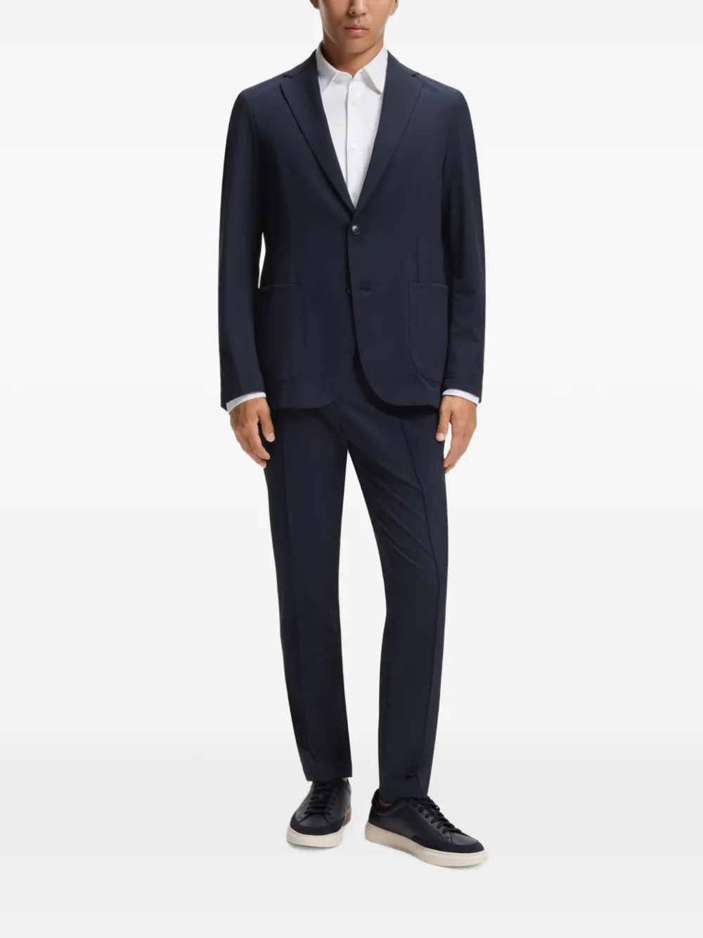 BOSS Slim-fit stretch blazer Blauw