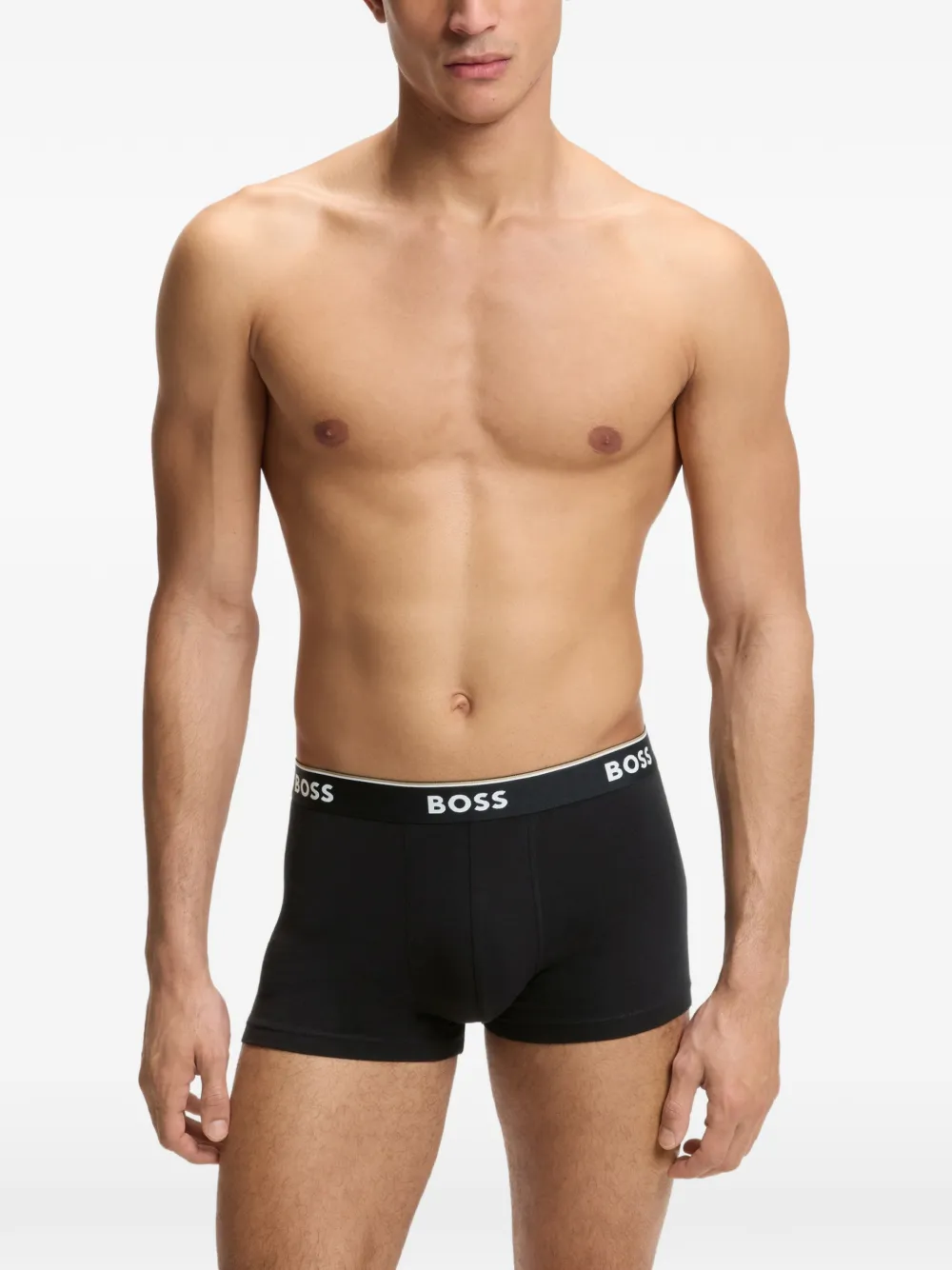 BOSS Drie boxershorts met logoband Zwart