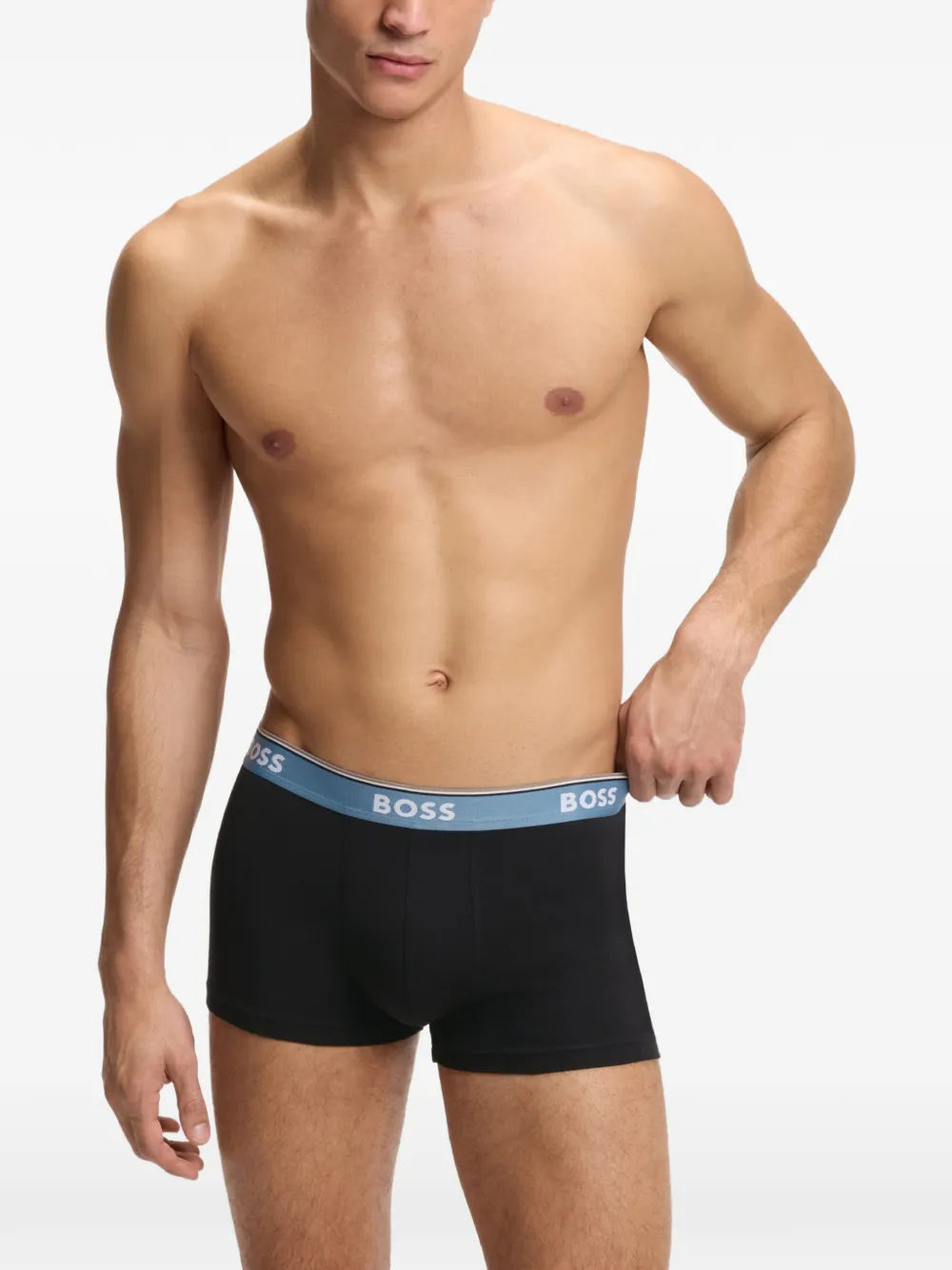 BOSS Drie boxershorts met logoband Zwart